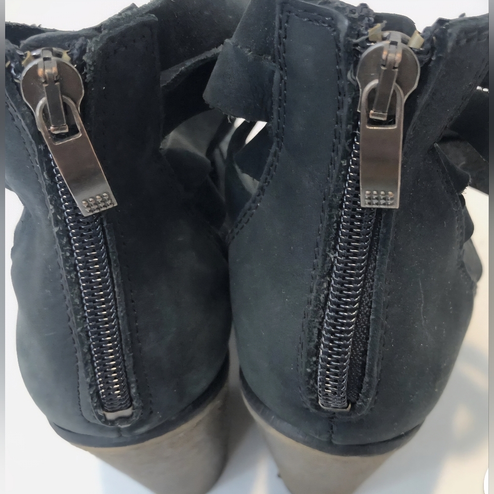 FREE PEOPLE | Strappy Suede Leather Bootie | Boho |Black Ankle Boot | EU 36 US 6 - Picture 14 of 15